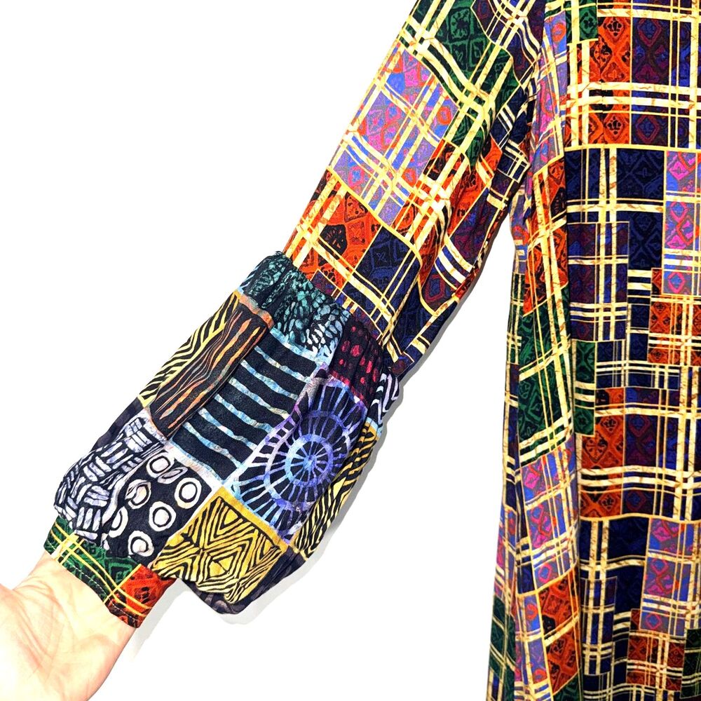 Sassy Jones Geo Print Colorful Maxi Shirt Dress - XL - Picture 3 of 10